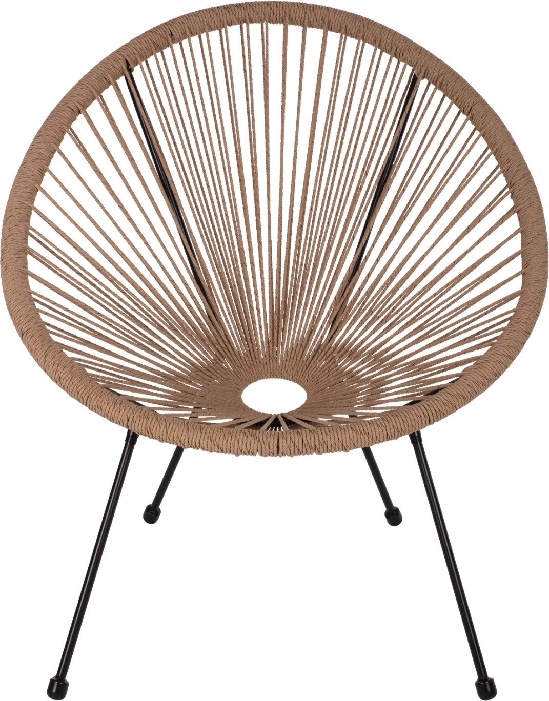 Karrige ACAPULCO lloj foleje, metal i zi & rattan natyral, FH5871.01, 70x73x79Hcm