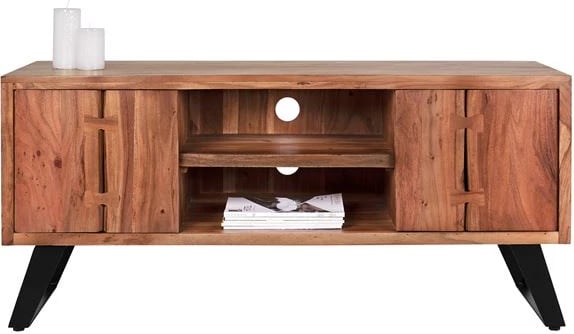 Mobilje TV FH8177 Fansi nga druri akacie masiv natyral 135x43x61.5