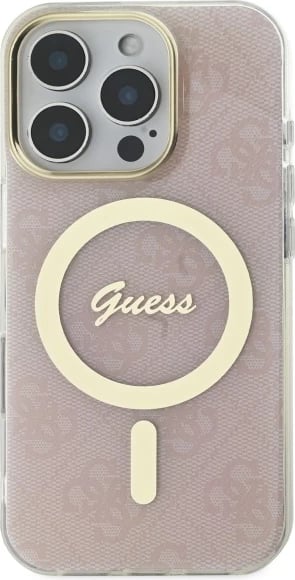 Mbështjellës Guess IML 4G MagSafe për iPhone 16 Pro Max, Rozë