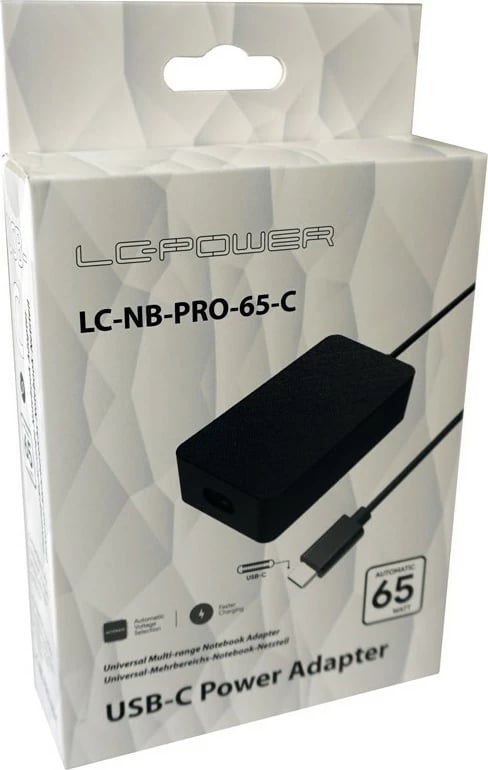 Adapter universal LC-Power LC-NB-PRO-65-C, 65W, USB-C, i zi