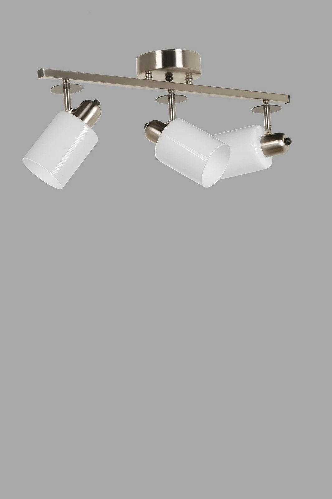 Llambë tavani moderne Opviq Nomi, 3 drita, krom mat, xham i bardhë