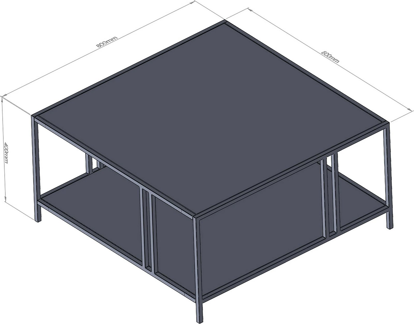 Tavolinë kafeje Skye Decor, Uranüs, ngjyrë e zezë, chipboard