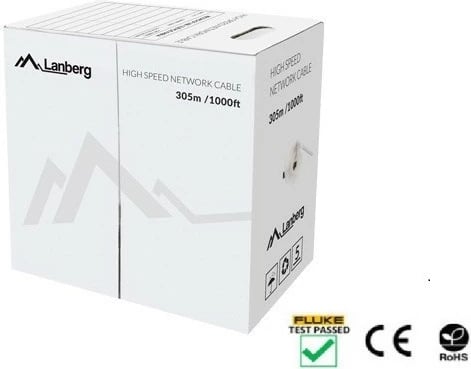 Kabllo rrjeti UTP Lanberg LCU5-12CU-0305-G, Cat 5e, 305m, Gjelbër
