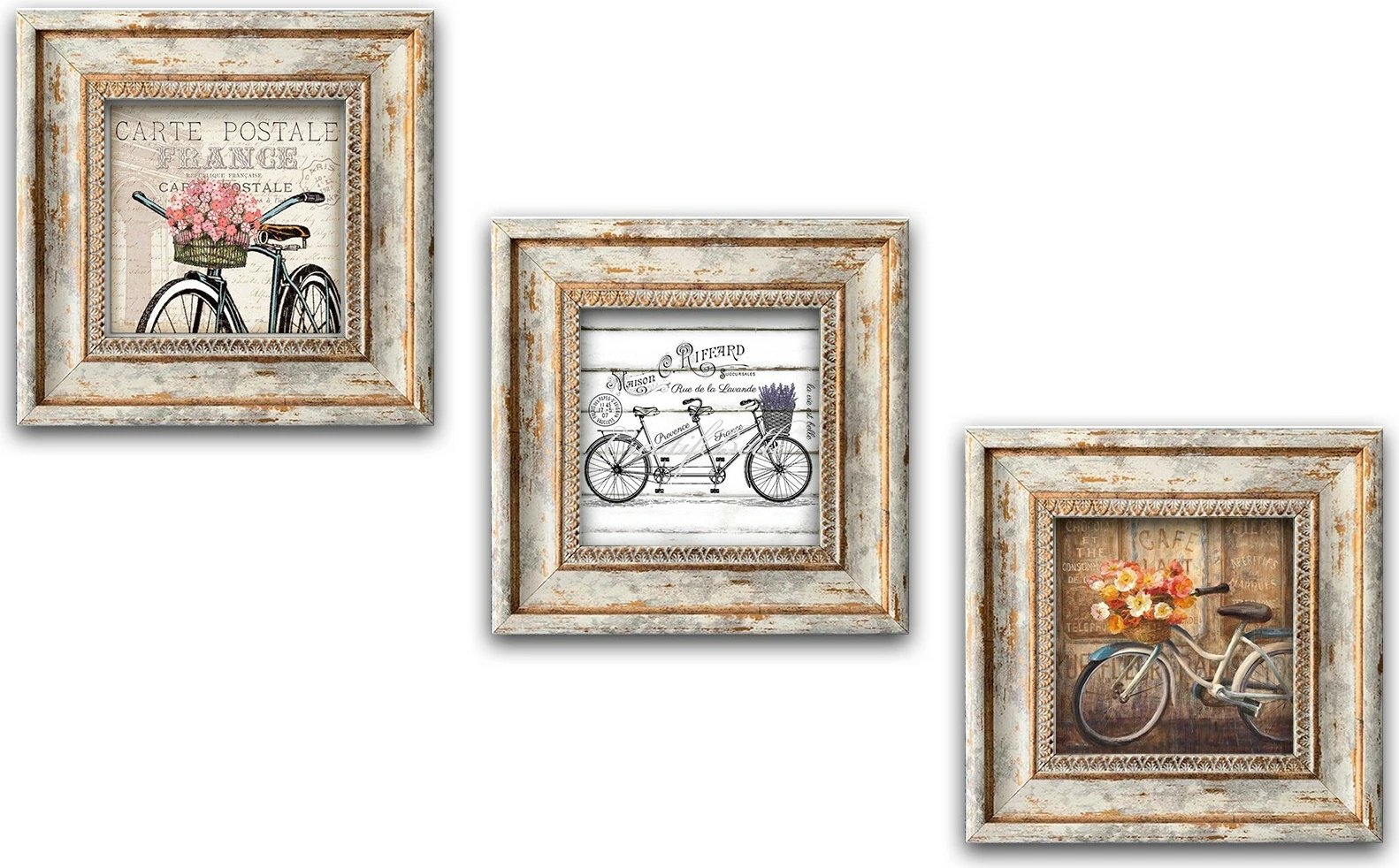 Pikturë dekorative me kornizë MDF (3 copë), Wallity, Huhu321, 30x30cm