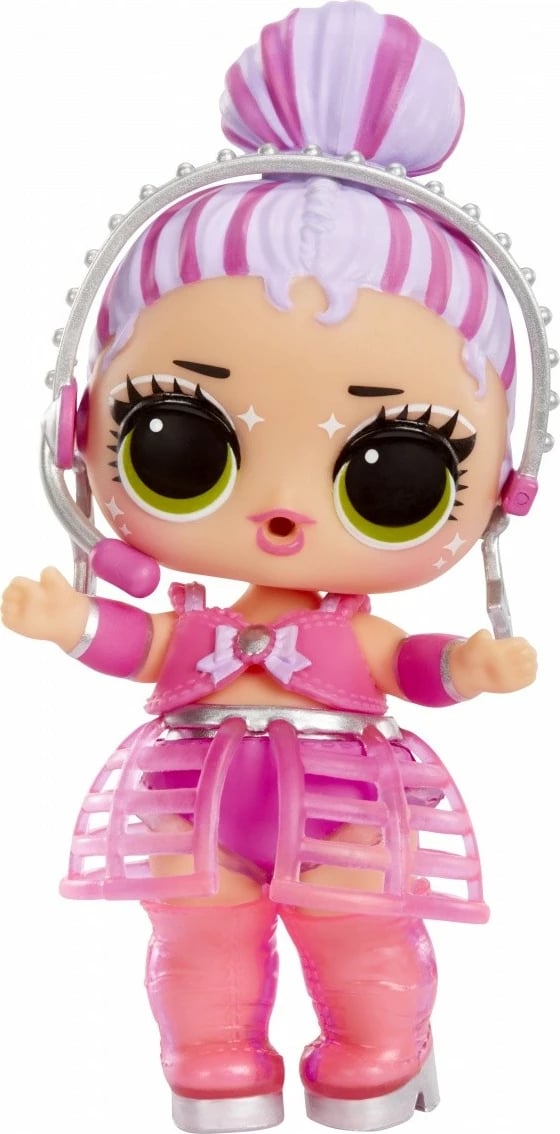 Kukull L.O.L. Surprise Neon Pop Stars Mix, MGA, 120674-EUC, me aksesorë dhe dritë UV