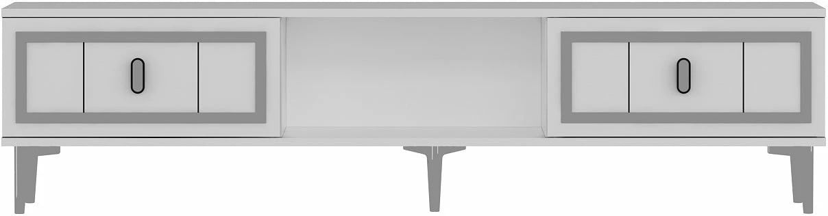 Komodë TV Skye Decor, e bardhë, argjend