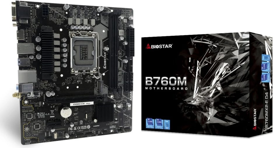 Pllakë amë Biostar B760MX2-E D4, Intel, LGA 1700, DDR4, mikro ATX