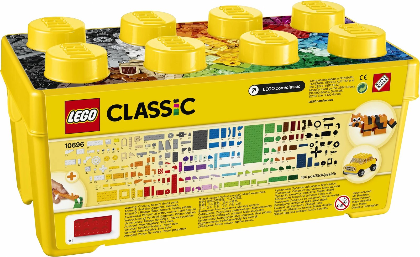 Set ndërtimi LEGO Classic Medium Creative Brick Box 10696, 484 pjesë, shumëngjyrësh