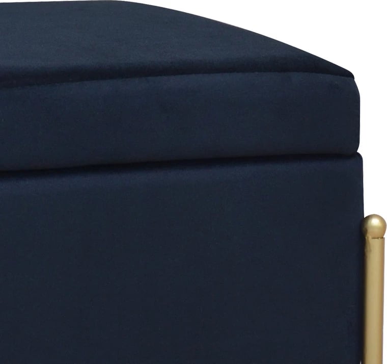 Tabure-trunk Panton, kadife e zezë, 40x40x36.5cm