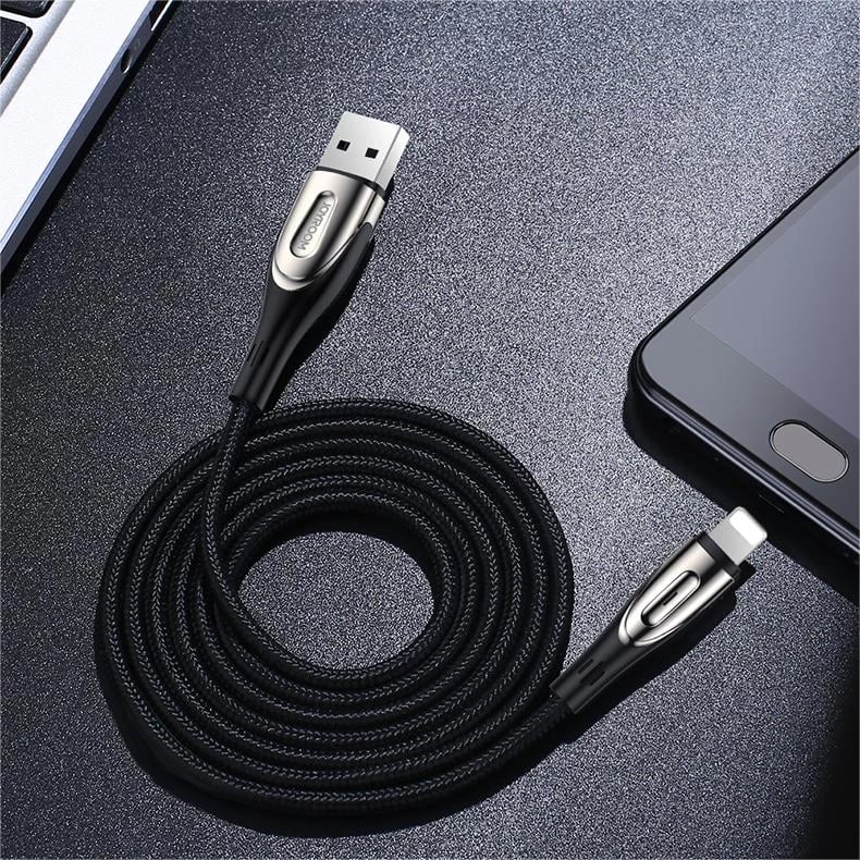 Kabllo Joyroom Sharp Series S-M411, USB-A në Lightning, 1.2m, 3A, e zezë