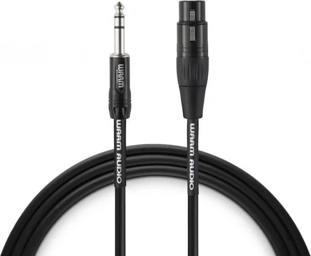 Kabllo audio WARM AUDIO PREM-XLRF-TRSM-3, 0.9 m, XLR në 6.35mm TRS, E zezë