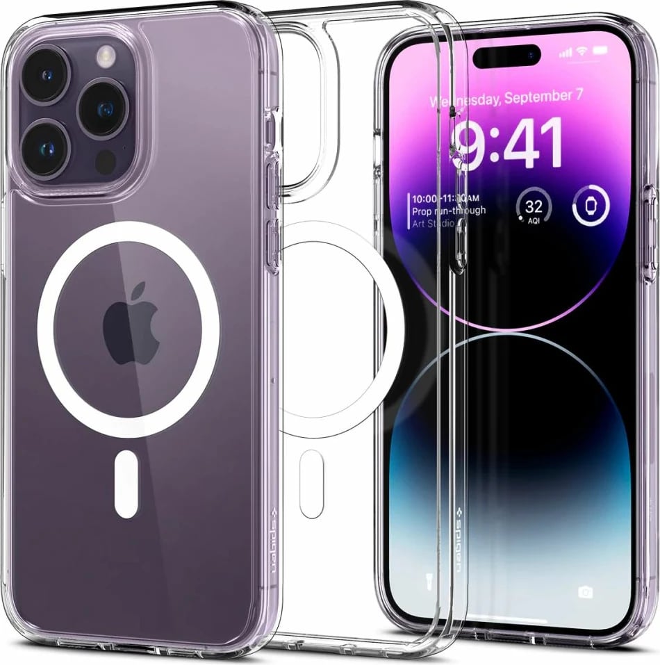 Mbështjellës Spigen Ultra Hybrid Mag për iPhone 14 Pro Max, Transparent/Bardhë