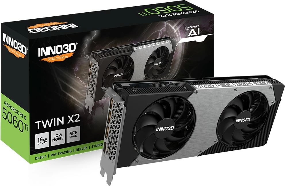 Kartelë grafike Inno3D RTX 5060 Ti Twin X2, 16GB GDDR7, e zezë