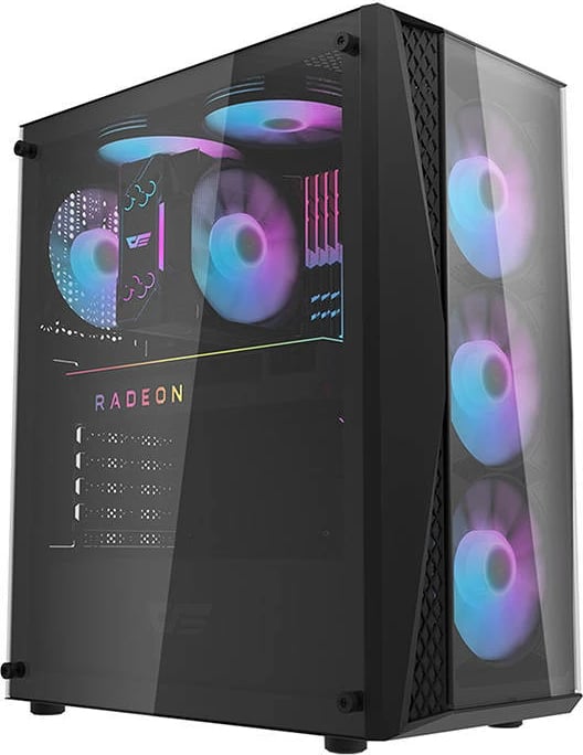 Kasë Darkflash DK352 Plus me 4 ventilatorë ARGB, Middle Tower, ATX, E zezë