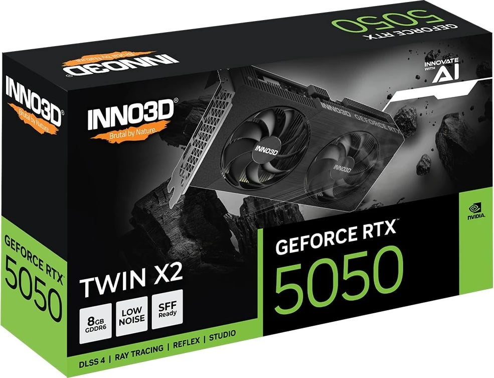 Kartelë grafike INNO3D GeForce RTX 5050 TWIN X2, 8 GB GDDR6, e zezë