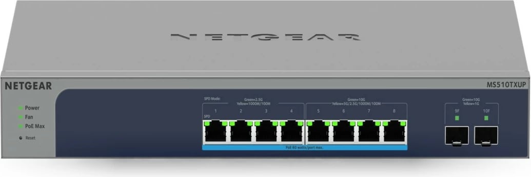 Switch NETGEAR MS510TXUP, 8 porte PoE++, 2x SFP+, 10G