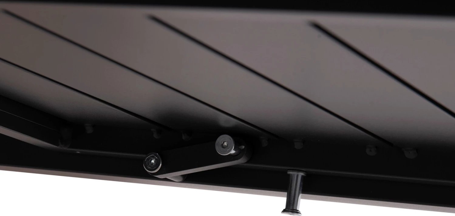 Tavolinë ngrënieje e zgjatshme KRUM, alumin, ngjyrë gri e errët, FH6277.03, 160-240x90x73cm