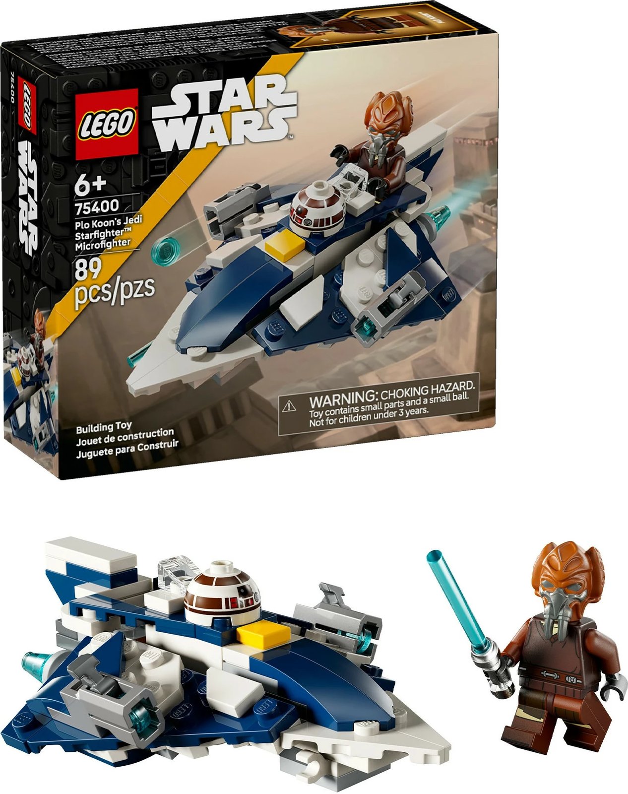 Set ndërtimi LEGO Star Wars 75400 Plo Koon’s Jedi Starfighter Microfighter, 89 pjesë, shumëngjyrësh
