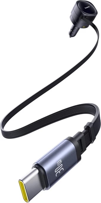 Karikues veture Baseus Enjoyment Max, 90W, 2x USB-C kabllo të integruara, USB-A+USB-C porta, zi