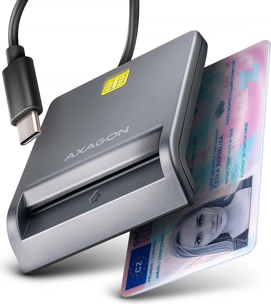 Lexues kartelash AXAGON CRE-SM3TC, USB-C, 1.2m, Gri