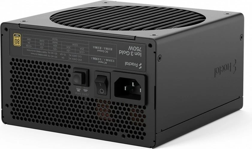 Furnizues energjie ATX Fractal Design Ion 3 Gold 750W, 80 PLUS Gold, ATX 3.1, PCIe Gen 5 12V2x6, modular, ventilator 14 cm, i zi