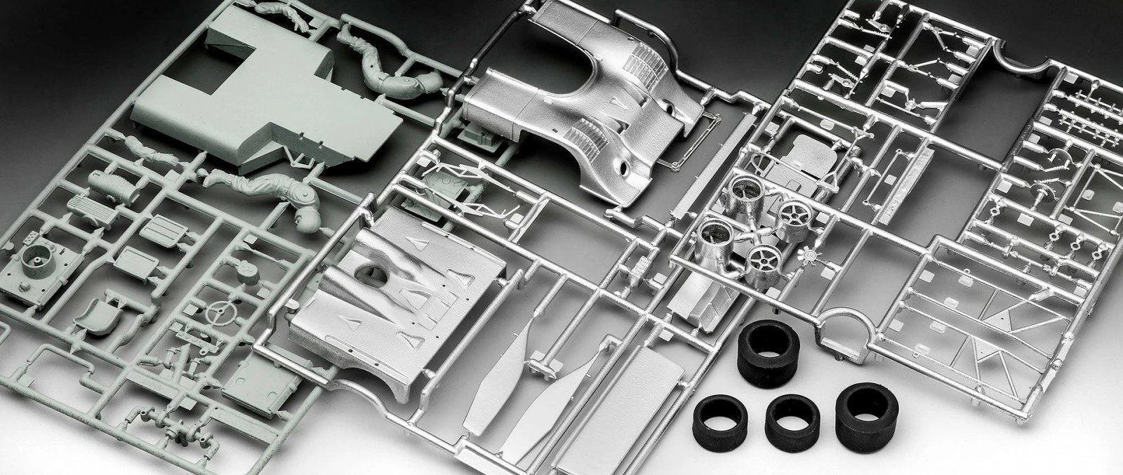 Model plastik makine Revell Porsche 917/10, 1:32, 64 pjesë, argjendtë