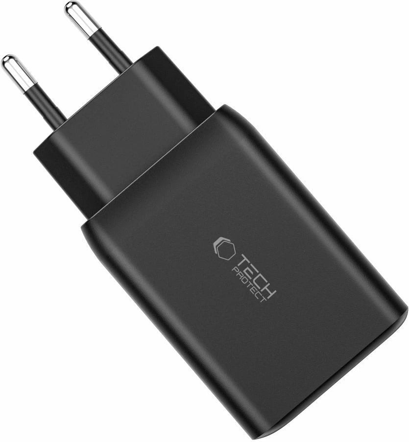 Karikues rrjeti Tech-Protect C65W, 2x USB-C PD 65W / USB-A QC 3.0, Bardhë