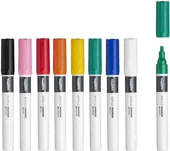 Markerë akrilikë Carioca Plus, 8 Ngjyra