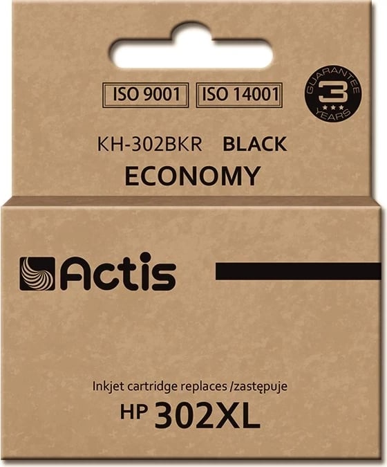 Bojë zëvendësese Actis KH-302BKR ink HP 302XL F6U68AE, e zezë