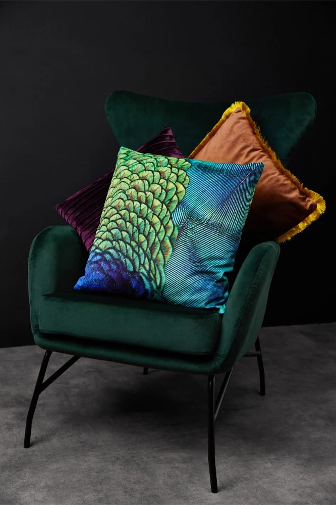 Jastëk dekorativ plisse, kadife, ngjyrë vjollcë, 45x45cm