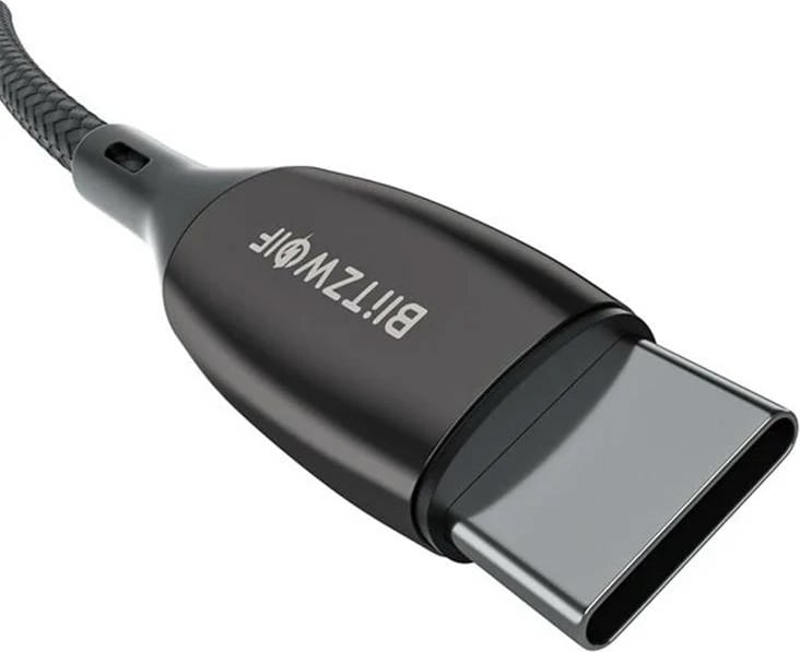 Kabllo USB-C në USB-C BlitzWolf BW-TC23, 1.8m, 100W, me ekran, e zezë