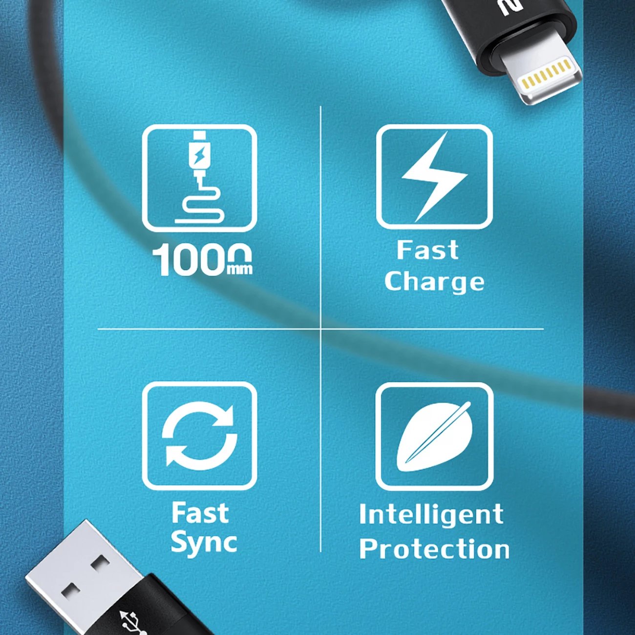 Kabllo 4n1 Wozinsky WNBAA, 1m, USB-C/USB-A/Lightning, 60W, e zezë