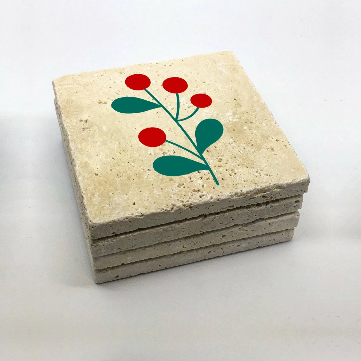 Set nënshkallash prej guri natyral, shumëngjyrëshe, Hermia, TBA27581, 4 copë