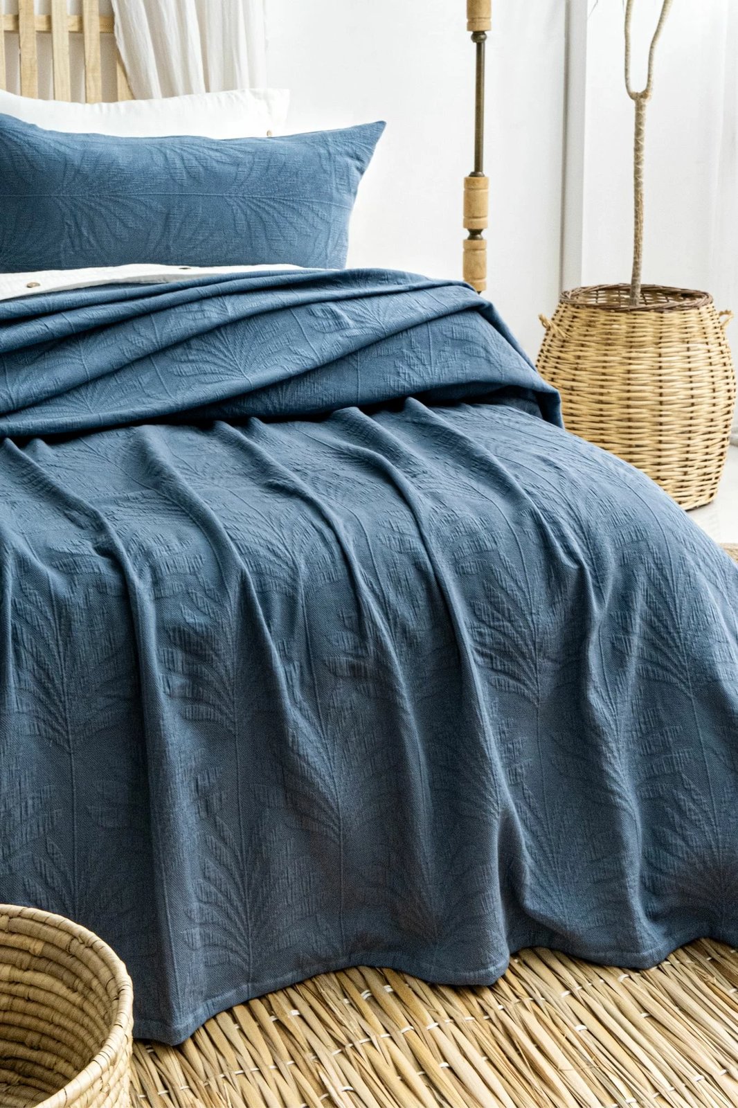 Set mbulesë dysheku dopio Silvia, ngjyrë indigo, L'essentiel