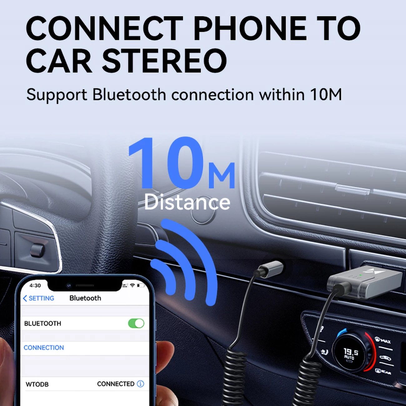 Adapter audio Bluetooth Wozinsky WTODB me AUX, i zi