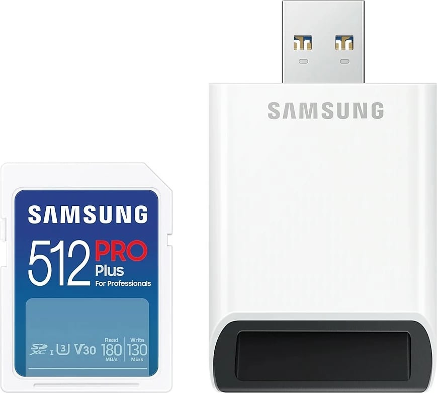 Kartelë SDXC Samsung PRO Plus 512GB, UHS-I, Class 3, e bardhë
