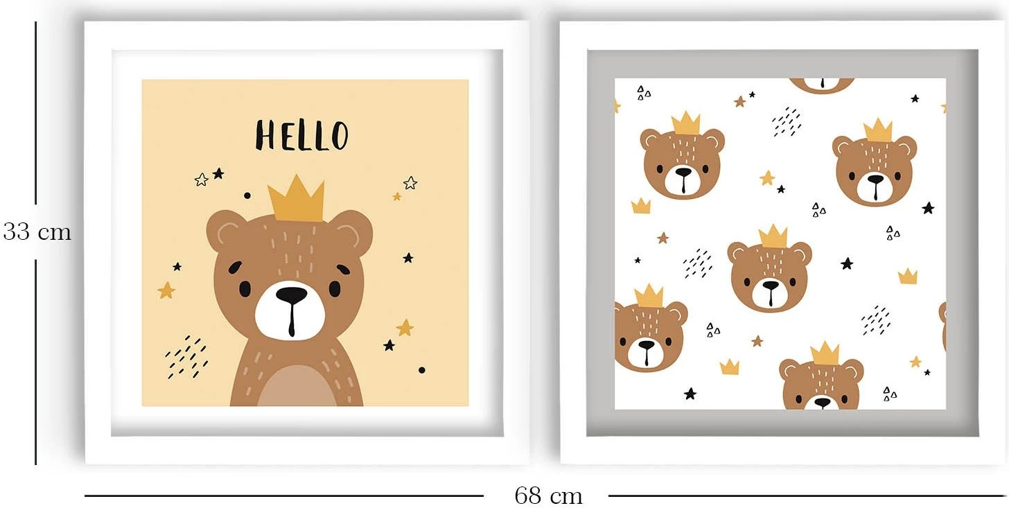 Pikturë dekorative me kornizë MDF (2 copë), Wallity, 2P3333BCT-013