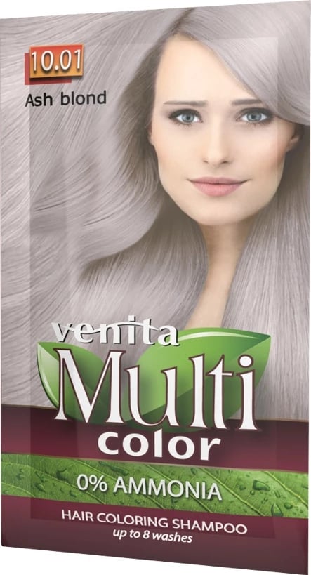 Shampon ngjyrues për flokë Venita MultiColor 10.01 Ash Blonde për femra 40g