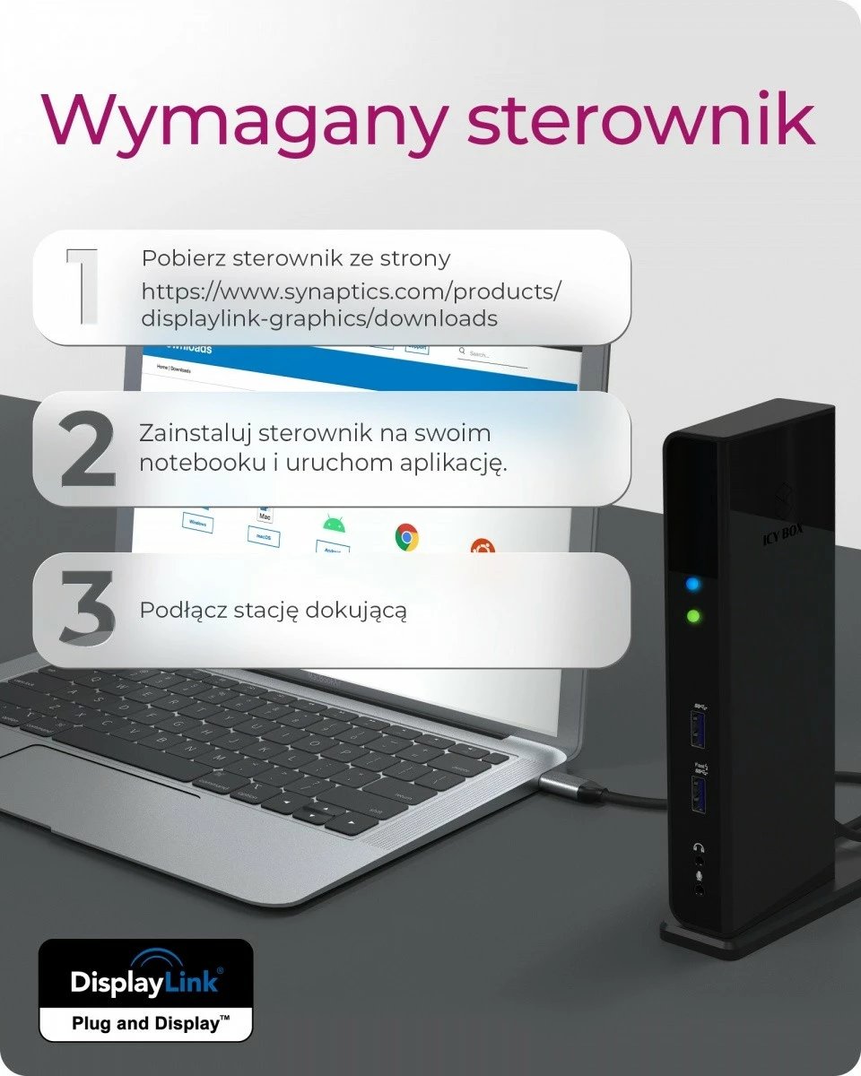 Stacion dokimi IcyBox IB-DK2251AC, 2x HDMI, 6x USB, LAN, i zi