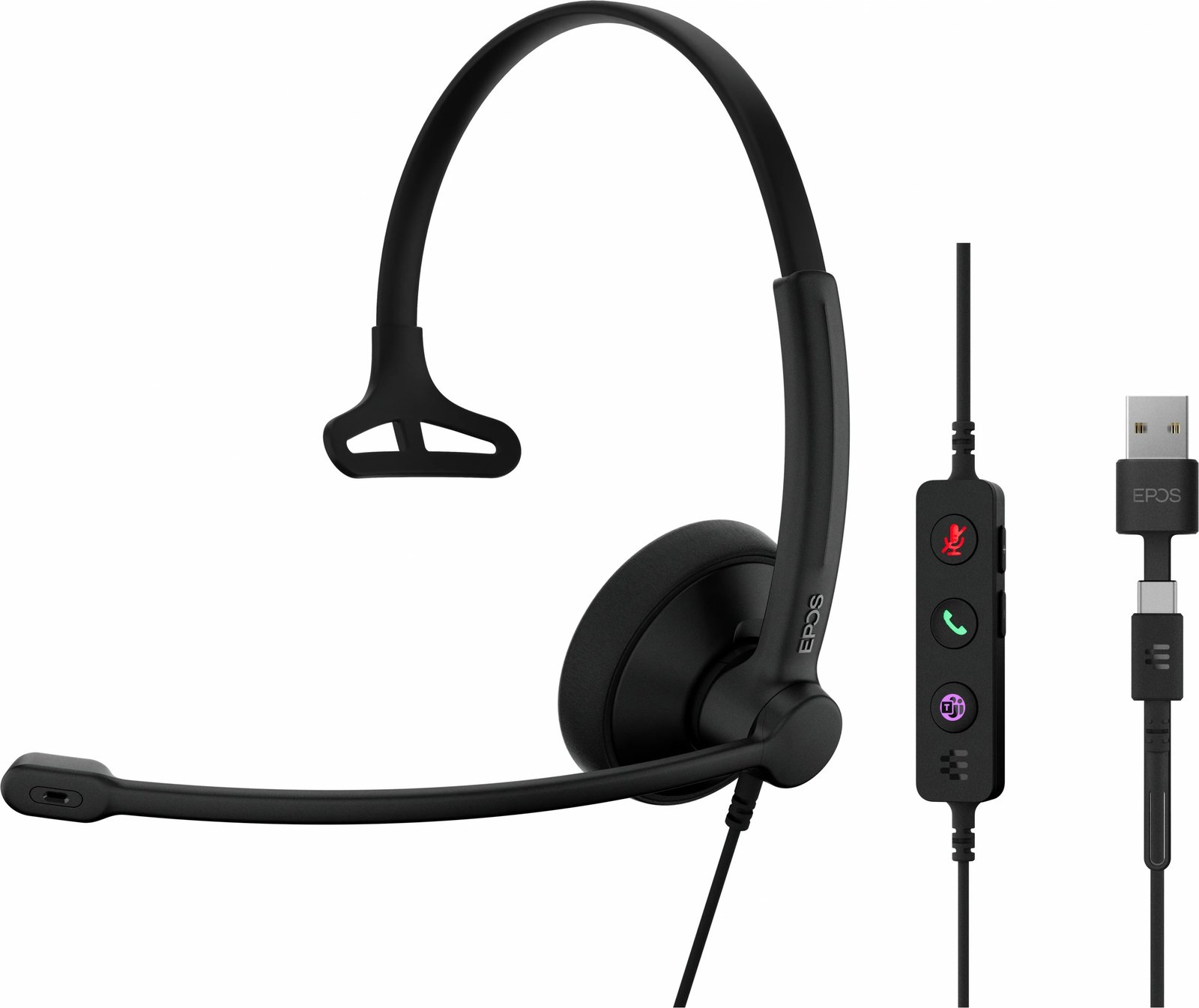 Kufje EPOS IMPACT 100 MS, mono, USB-C+A, e zezë