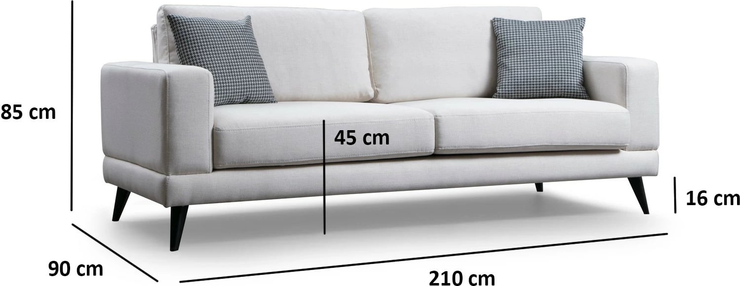 Divan-krevat 3 vende, Atelier del Sofa, nordik, bezhë