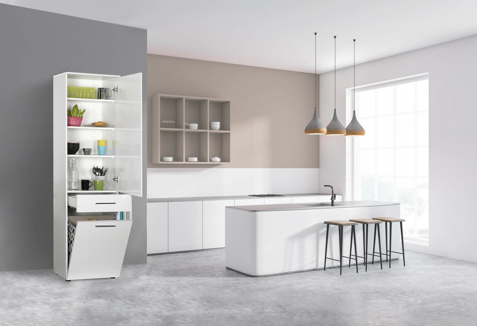 Dollap multifunksional, ngjyrë e bardhë, Hanah Home, Adr-621-Pp-1