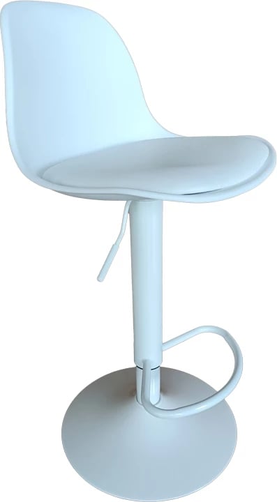 Karrige për bar Louser, e bardhë, lartësi e rregullueshme, me jastëk, bazë metalike e bardhë, 44x46x114cm (2 copë)