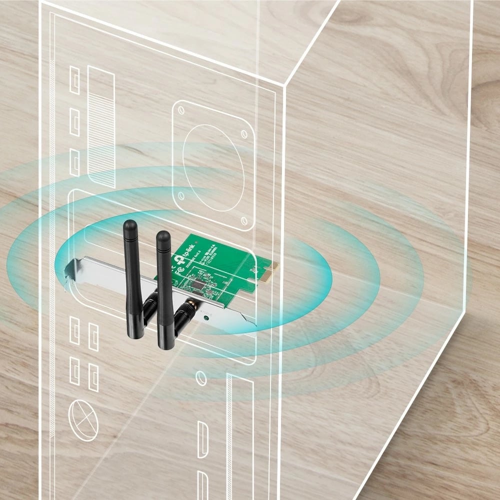 Kartelë rrjeti TP-Link TL-WN881ND, Wireless, PCI Express, 300 Mbit/s, Gjelbër