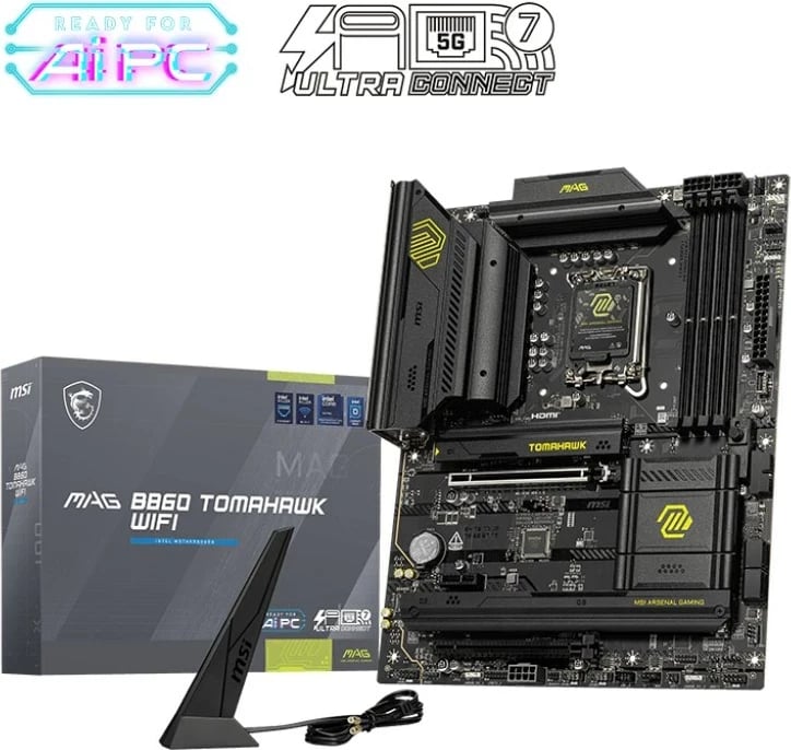 Pllakë amë MSI MAG B860 TOMAHAWK WIFI, Socket LGA 1851, ATX, E zezë