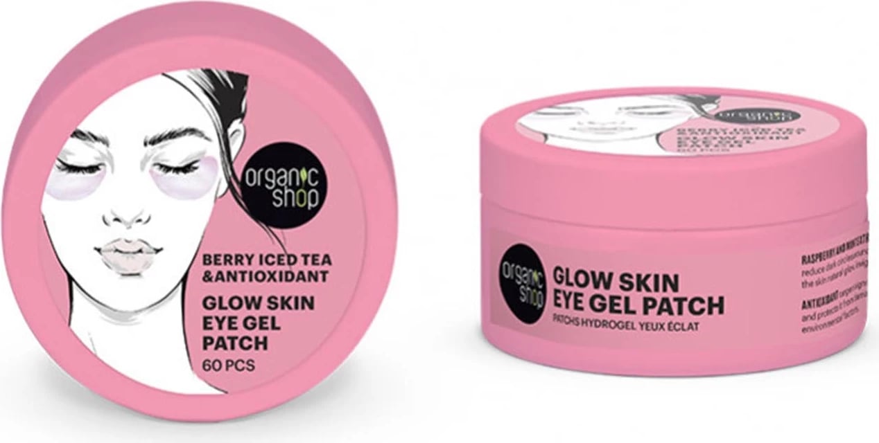 Patch për sy Organic Shop Berry Iced Tea Glow Skin, 60 copë
