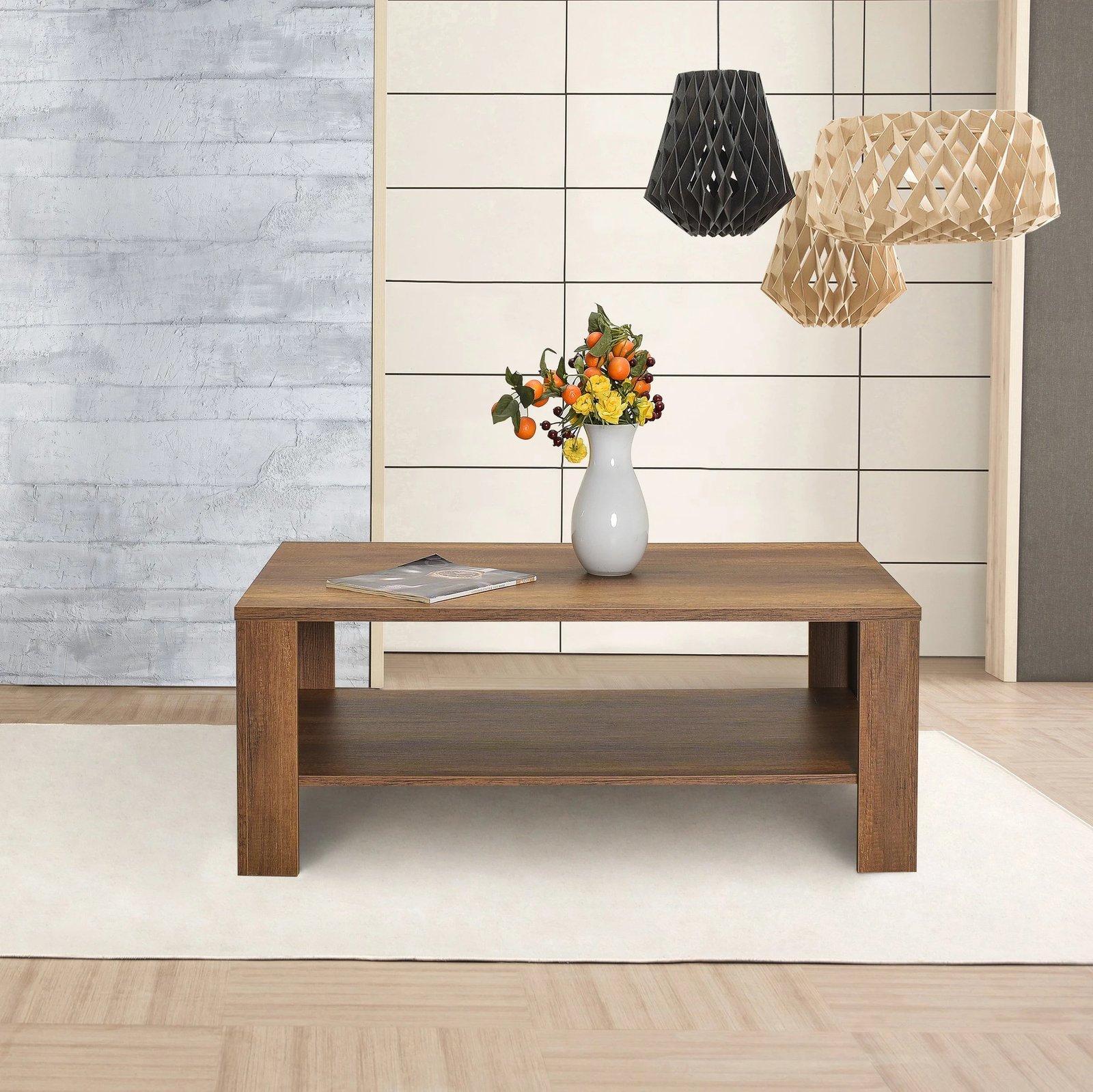 Tavolinë për kafe, ngjyrë arre, Hanah Home, Shp-695-Oo-1