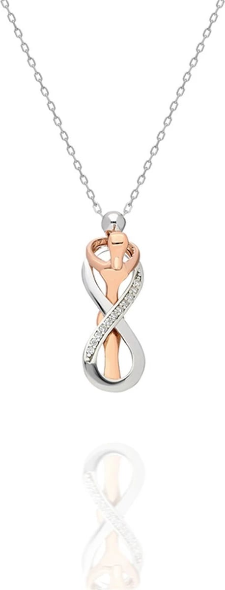 Qafore argjendi Jumeon, TRDYL615, ngjyrë rozë ari dhe argjendi