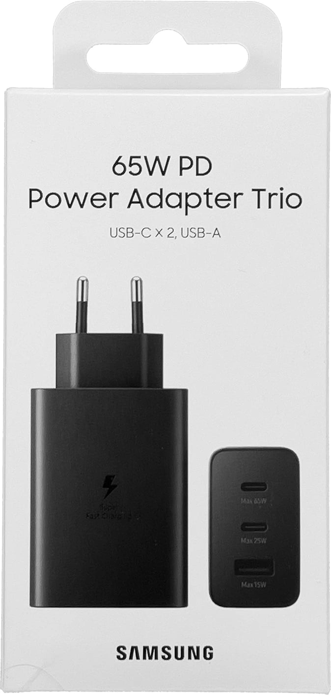 Karikues muri Samsung EP-T6530NBEGEU, 65W, 2x USB-C, 1x USB-A, i zi