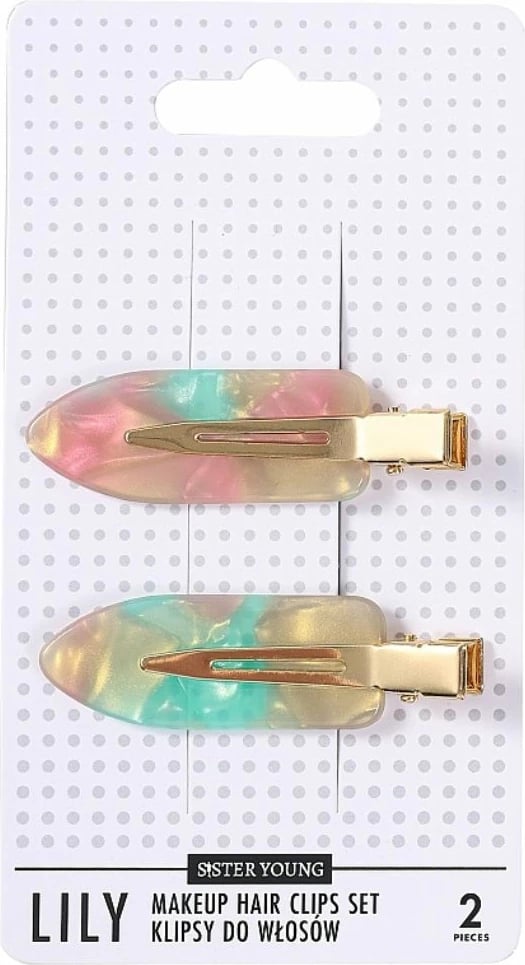 Kapëse flokësh për femra Sister Young Lily, 2 copë, rozë gjelbër